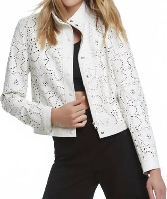 Elliott Lauren Vegan Leather Jacket In White