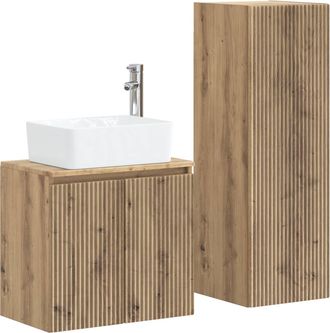 vidaXL Juego De Muebles De Ba&ntilde;o 2 Uds. Roble Artisan Vidaxl