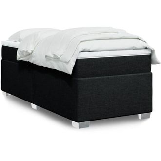 vidaXL Cama Box Spring Con Colch&oacute;n Tela Negro 90x200 Cm Vidaxl