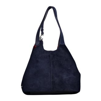 Coccinelle C-Easy Suede Hobo Bag - Dames - Tassen - Blauw - Maat: ONE Size Su&egrave;de