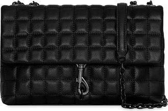 Rebecca Minkoff Medium Edie Quilted Leather Crossbody Bag in Black at Nordstrom Rack