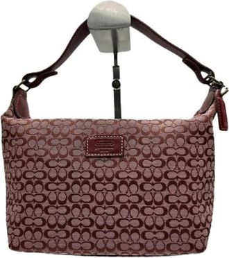 Coach Pre-owned Shoulder Bags, female, Red, Size: ONE SIZE Pre-owned Canvas Shoulder Bag