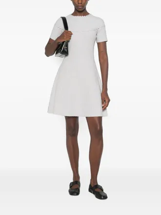 Emporio Armani Scalloped-Trim Dress - white