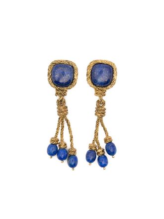 Aur&eacute;lie Bidermann Miki lapis lazuli drop earrings - women - Lapis Lazuli/Gold Plated Brass - One Size