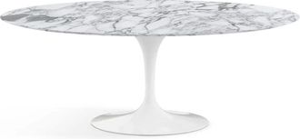 Knoll Knoll - Saarinen Tulip Esstisch oval &Oslash; 198 cm, weiss / Mamor Arabescato
