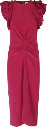 Isabel Marant Teriany Midi Jurk - Dames - Casual kleedjes - Roze - XS - Leer - Kleedjes