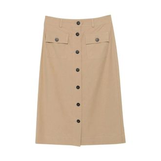 Liu Jo Midi Skirts, female, Beige, Size: M Buttoned Pocket Midi Skirt