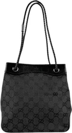 Gucci Pre-owned Tote Bags, female, Black, Size: ONE SIZE Pre-owned Canvas gucci-bags