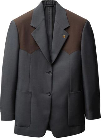 Versace Wool-Mohair Blazer - Dames - Blazers - Grijs - S - Wol - Jassen