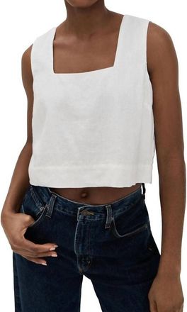 Rails Akira Boxy Cropped Top In White Linen
