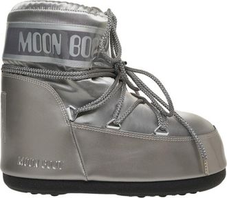 Moon Boot Metallic Finish Ankle Boots With Lace-Up Closure