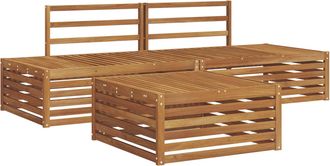 vidaXL 4 Uds. Conjunto De Sof&aacute;s De Exterior Madera De Acacia S&oacute;lida Vidaxl