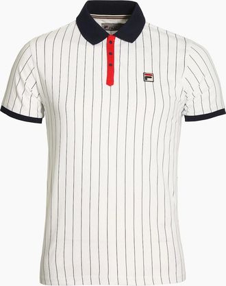Fila Mens BB1 Classic Stripe Polo Shirt | White Fila - Size: 44