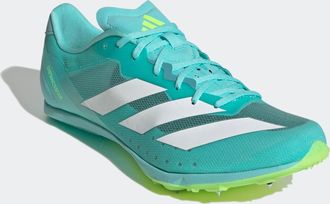adidas Laufschuh ADIDAS PERFORMANCE ADIZERO DISTANCESTAR SPIKE, Gr. 44,5, weiss (flash aqua, cloud wei&szlig;, lucid lemon), Synthetik, Textil, Schuhe Laufschuh, L