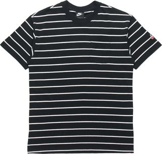 Nike Sportswear Sports Breathable Stripe Short Sleeve Black DM8880-010