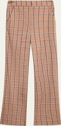 Veronica Beard Tonelli Plaid Wide-Leg Pants