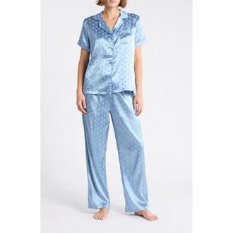 Tart Ginnie Satin Pajamas in Classic Dot- Faded Denim at Nordstrom Rack, Size X-Large