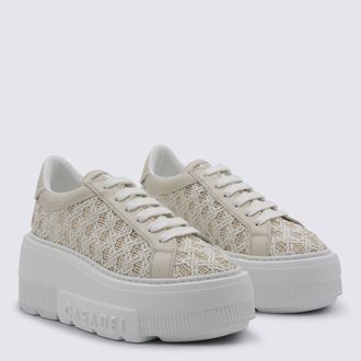 Casadei Lace-Up Mesh Sneaker - Beige