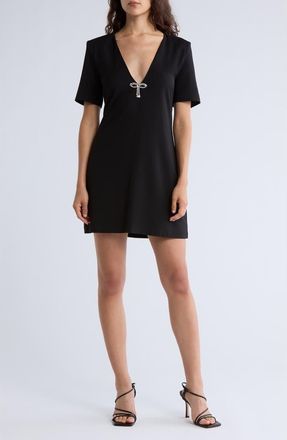 Hutch Embellished Bow Front Shift Dress in Black at Nordstrom Rack, Size Large