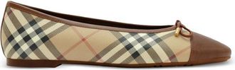 Burberry Beige Checks Highgate Ballet Flats