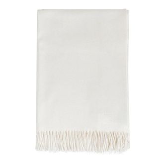 Max Mara Winter Scarves, female, White, Size: ONE SIZE Logo Embroidery Stole