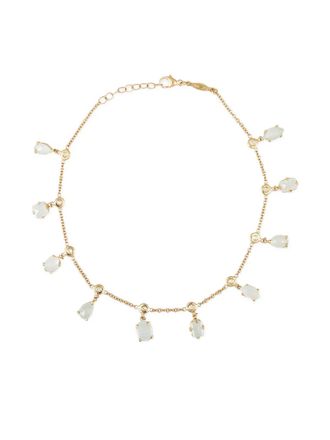 Jacquie Aiche 14k yellow gold aquamarine shaker anklet