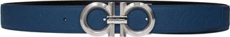 Ferragamo Herens Riem Blauw/Zwart Leer