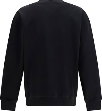 Balmain Mens Embroidered Logo Crewneck Sweatshirt Noir-Noir Cotton; Elastane Sweatshirts Noir/noir Sweater
