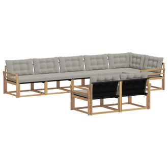 vidaXL Conjunto De Sof&aacute;s De Exterior 8 Pcs Blanco Y Gris Claro Vidaxl