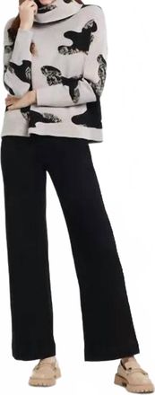 Tribal Intarsia Knit Cowl Neck Abstract Print Sweater In Camel