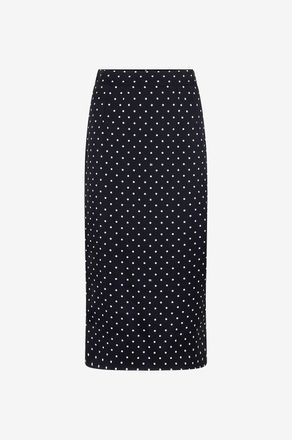 Dolce & Gabbana Bleistiftock aus Seidencharmeuse mit Tupfen