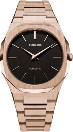 D1 Milano Ultra Thin Bracelet Watch, 40mm in Black/Rose Gold at Nordstrom