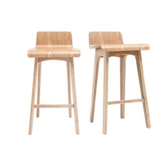 Miliboo Set De 2 Taburetes De Cocina N&oacute;rdicos Madera Clara 65 Cm Baltik