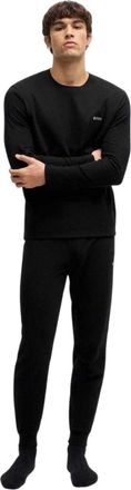 HUGO BOSS Joggingbroek voor heren van wafelbreisel (Zwart)