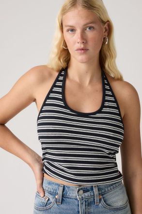Levi's Top halter Ella - Mujer - XS - Negro / Ines Stripe Anthracite Night