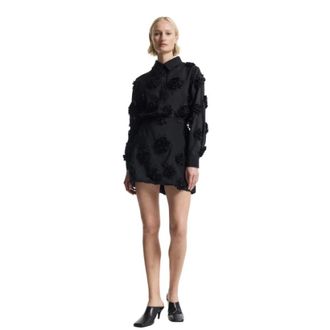 One & Other Overhemden, Dames, Zwart, M, Polyester, Mina Shirt