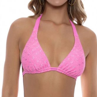 Luli Fama Brilla Triangle Halter Top In Pink