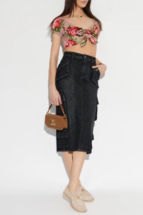 Dolce & Gabbana Denim Skirt, Womens, Black