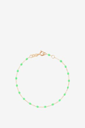 Gigi Clozeau Armband aus Ros&eacute;gold und Harz Classique Gigi Vert Fluo