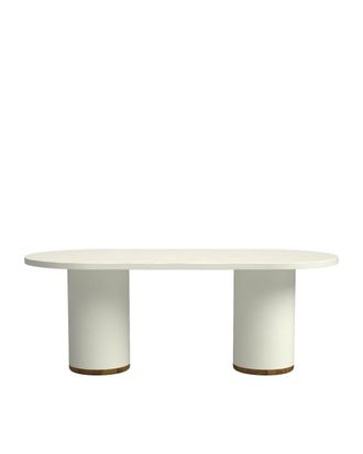 Hannun Mesa de comedor de microcemento en color blanco roto 200 cm