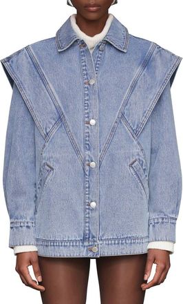 Avec Les Filles Oversize Seamed Jacket in Blue Wash at Nordstrom Rack, Size X-Small