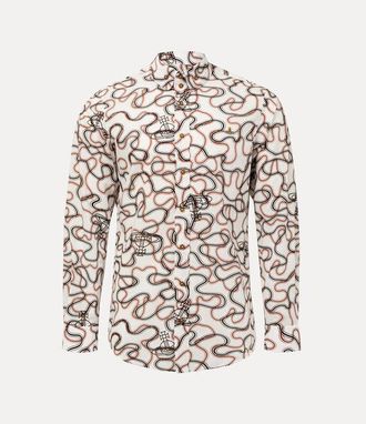 Vivienne Westwood Two Button Krall Shirt Printed Tana Lawn White-wiggle 46 Men