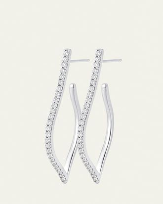 Sara Weinstock 18K White Gold Veena Diamond Small Hoop Earrings