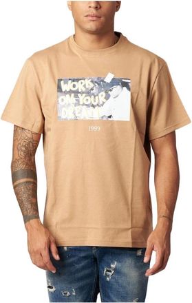 Throwback Hoed - Heren - T-shirts - Beige - XL - Katoen - Tops