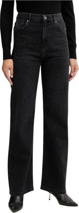 Twinset Jeans met strass steentjes - Dames - Jeans - Zwart - Maat: W27 Katoen