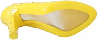 Dolce & Gabbana Womens Yellow Crystal Heels Cinderella Shoes Pvc