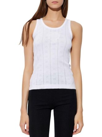 Ganni White Round Neck Top