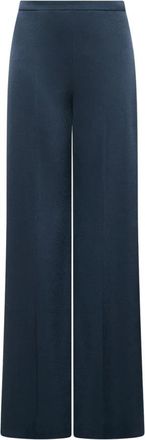 Marella Mllpesi Broek - Dames - Wijde Broeken - Blauw - S - Leer - Broeken