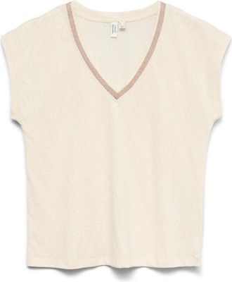 Vero Moda T-shirt met V-hals en korte mouwen