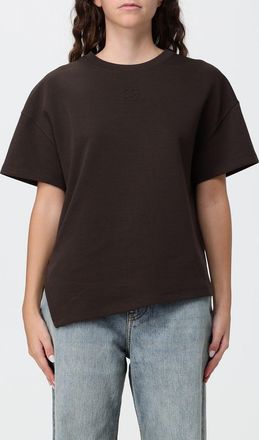 Loewe Asymmetrical Hem Cotton Crew-Neck T-shirt with Short Sleeves